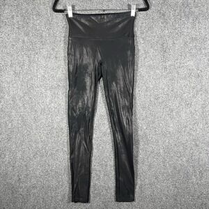 Spanx by Sara Blakely Black Faux Leather Leggings Womens Medium #1974